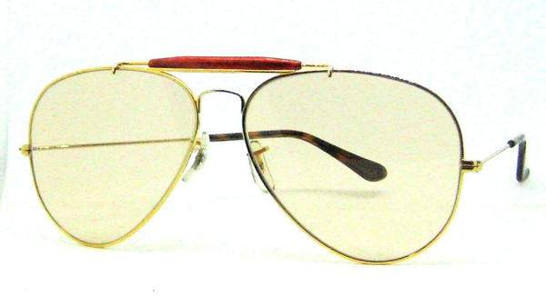 Ray-Ban USA Vintage 80s B&L Aviator Tortuga Brown Changeable Photo Sunglasses