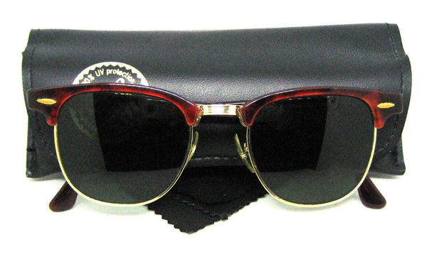 Ray-Ban USA 1980s Vintage B&L Wayfarer Clubmaster W0366 Tortoise Mint Sunglasses