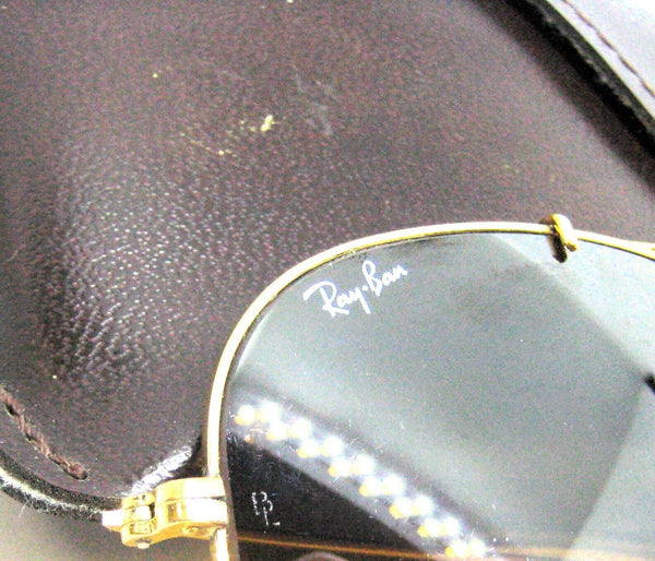 Ray-Ban USA Vintage 1980s B&L Aviator Driver TGM Outdoorsman I Sunglasses & Case