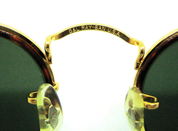 Ray-Ban USA Vintage NOS B&L Tortuga Round W1675c Classic Metals New Sunglasses