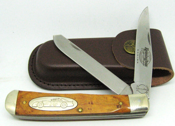 Remington UMC R12 USA Birdseye Maple Eye NASCAR Racing Trapper New Pocketknife