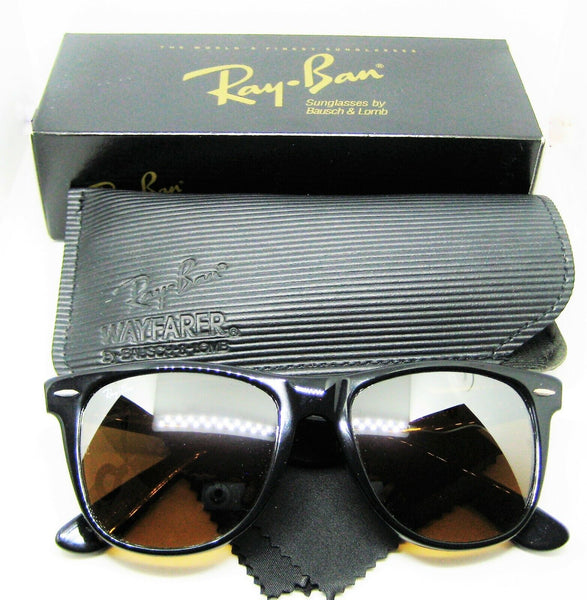 Ray-Ban USA NOS Vintage B&L Wayfarer II W0758 TGM B-15 Ebony NewInBox Sunglasses