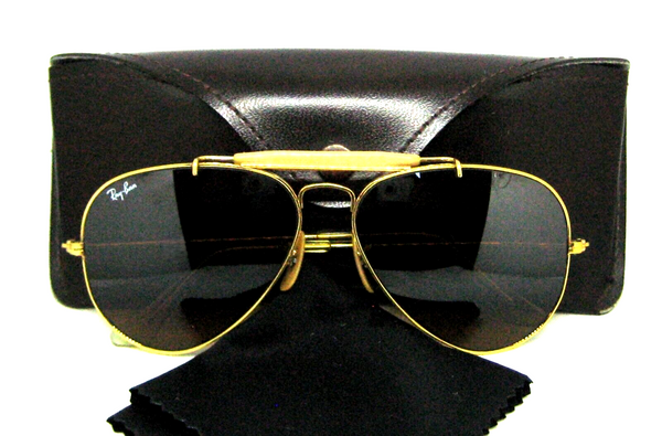 Ray-Ban USA Vintage 1980s B&L Aviator Driver TGM Outdoorsman I Sunglasses & Case