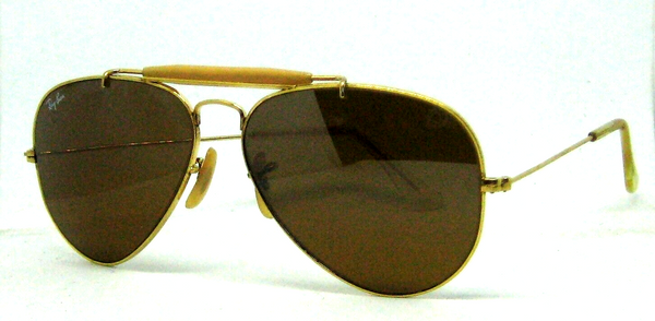 Ray-Ban USA Vintage 1980s B&L Aviator Driver TGM Outdoorsman I Sunglasses & Case