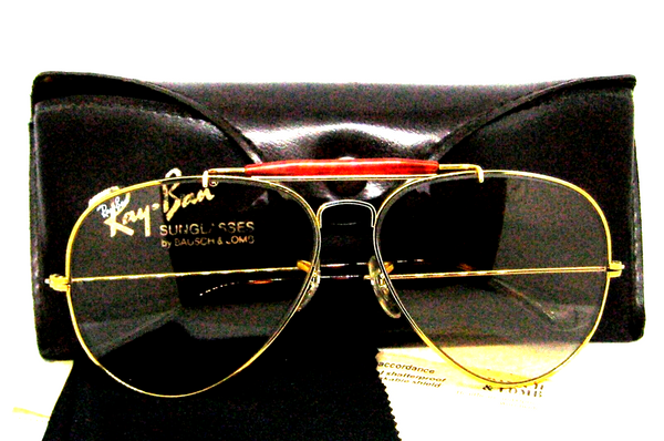 Ray-Ban USA Vintage 80s B&L Aviator Tortuga Brown Changeable Photo Sunglasses