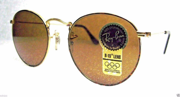 RAY-BAN *NOS VINTAGE B&L CLASSIC METALS 24k ARISTA TORTUGA W2186 *NEW SUNGLASSES - Vintage Sunglasses 