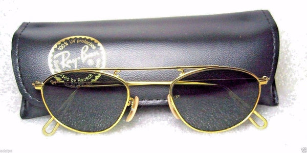 RAY-BAN *NEW VINTAGE B&L Mod-AVIATOR W2003 Pinpoint Etched 24kGP *NOS SUNGLASSES - Vintage Sunglasses 