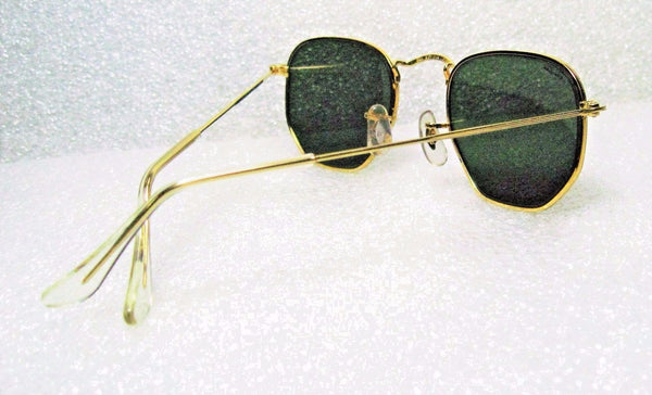 RAY-BAN *NOS VINTAGE B&L HEXAGON CLASSIC METALS ARISTA 24K W0980 *NEW SUNGLASSES - Vintage Sunglasses 