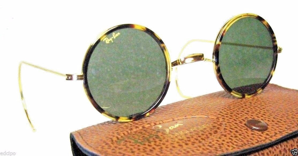 RAY-BAN *NOS VINTAGE B&L CHEYENNE I Lennon W1750 Honey~Tortoise *NEW SUNGLASSES - Vintage Sunglasses 