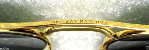 RAY-BAN NOS VINTAGE B&L CLASSIC METALS "SIGNET" W0386 24kGP *NEWinBOX SUNGLASSES - Vintage Sunglasses 