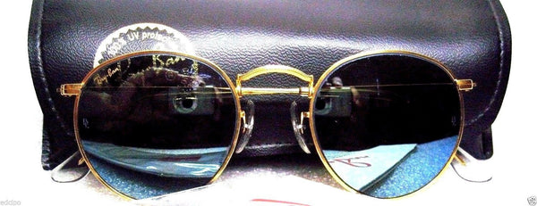 RAY-BAN NOS VINTAGE B&L Classic Metals W1861 Etchd 24K BlueMirror NEW SUNGLASSES - Vintage Sunglasses 