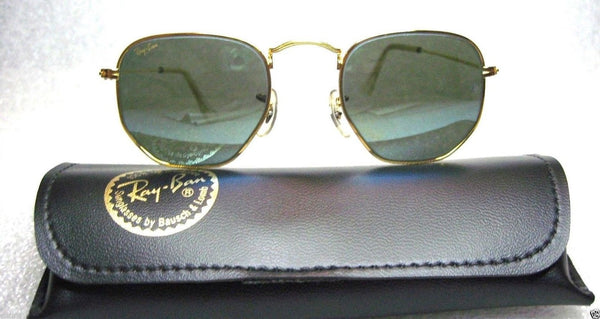 RAY-BAN *NOS VINTAGE B&L Classic Metals W1864 Hexagon BlueMirror *NEW SUNGLASSES - Vintage Sunglasses 