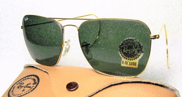 RAY-BAN NOS VINTAGE B&L AVIATOR L0582 CARAVAN 24kGP ClassicMetals NEW SUNGLASSES - Vintage Sunglasses 