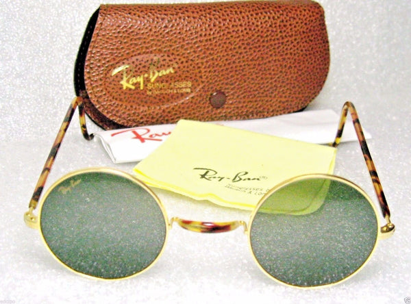 RAY-BAN *NOS VINTAGE B&L CHEYENNE II W1748-Gold Tortoise Lennon *NEW SUNGLASSES - Vintage Sunglasses 