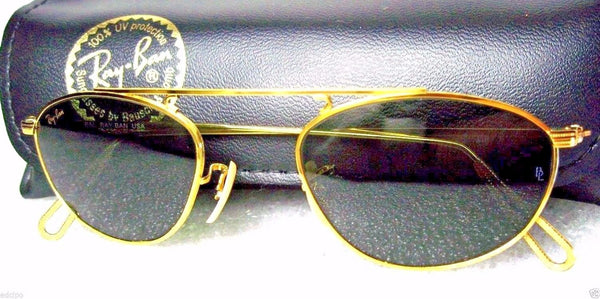 Ray-Ban USA *NOS Vintage B&L Mod-Aviator W2003 Pinpnt Etched 24k *NEW Sunglasses - Vintage Sunglasses 