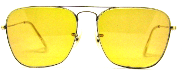 Ray-Ban USA Vintage 70s B&L  Aviator 58[]16 Caravan Ambermatic 12K GF Sunglasses