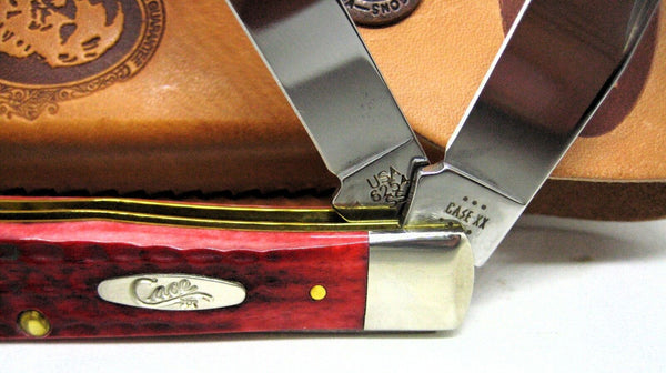 CASE XX USA Vintage 6254 Dark Old Red Bone Corn Cob Jig Trapper New Pocket Knife