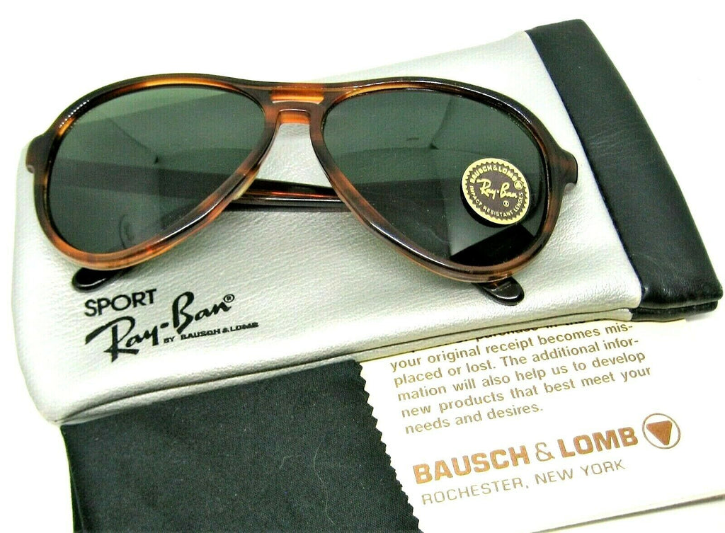 Ray-Ban USA NOS Vintage 1970s B&L Vagabond Sport Tortoise New Sunglasses & Case