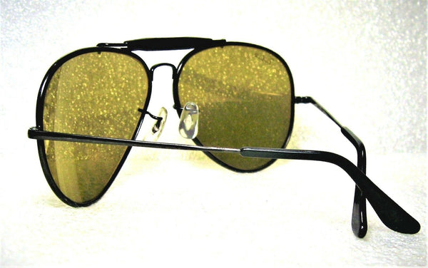 Ray-Ban USA Vintage B&L Aviator The General RB-50 Rare Black Chrome Sunglasses - Vintage Sunglasses 