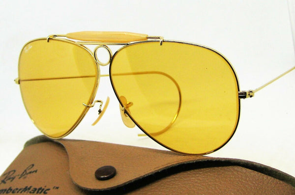 Ray-Ban USA NOS Vintage B&L  Aviator Ambermatic Bullet Shooter 1970s Sunglasses