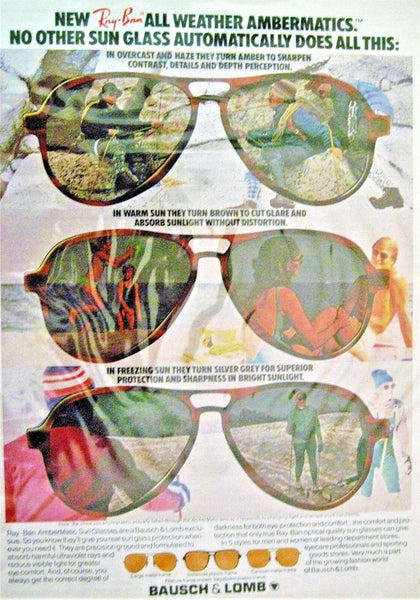 Ray-Ban USA N OS Vintage 70s B&L  Aviator Shooter Ambermatic NewInBox Sunglasses