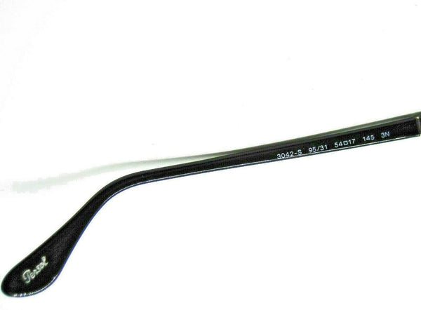 Persol Vintage 3042-S 95/31 Polished Ebony-Black 54-17 New Sunglasses & Case - Vintage Sunglasses 