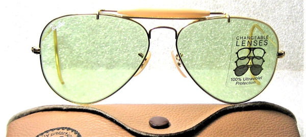 Ray-Ban USA NOS Vintage B&L Aviator Blue Changeable 58 Lens New Sunglasses - Vintage Sunglasses 