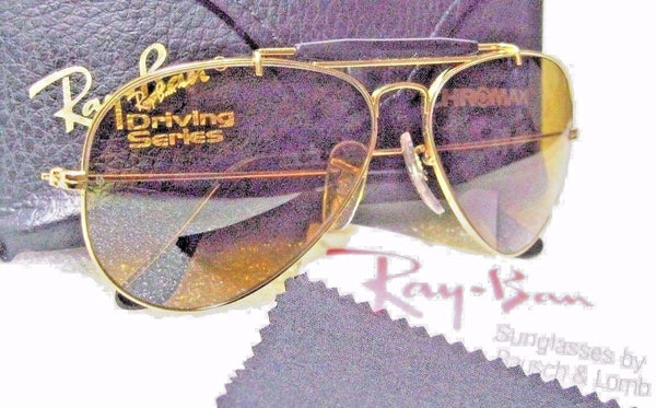 Ray-Ban USA NOS Vintage B&L Aviator *Chromax W1663 Driving Series NEW Sunglasses - Vintage Sunglasses 