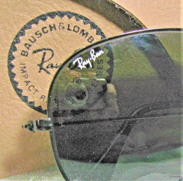 Vintage Ray-Ban USA B&L Aviator Black Chrome 58 G-15 Near Mint Sunglasses & Case - Vintage Sunglasses 