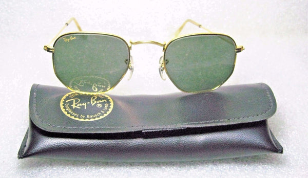 Ray-Ban USA *NOS Vintage B&L Hexagon Classic Metals 24k GP W0980 *NEW Sunglasses - Vintage Sunglasses 