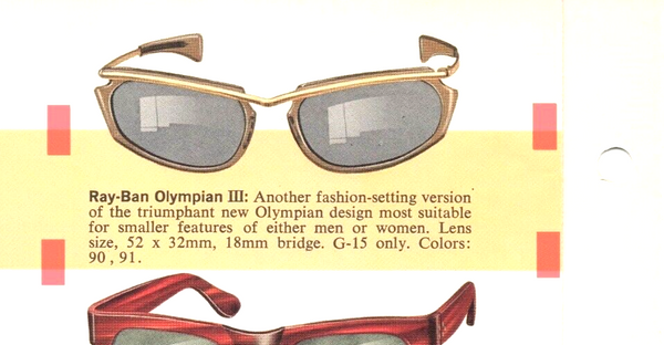 Ray-Ban USA 1950/60s Vintage B&L Olympian III First Gen Rare Excelent Sunglasses