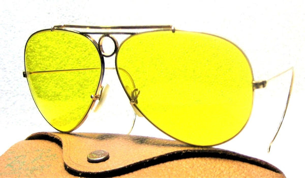 Ray-Ban USA NOS Vintage 1950/60s B&L Aviator Kalichrome 12kGF Shooter Sunglasses - Vintage Sunglasses 