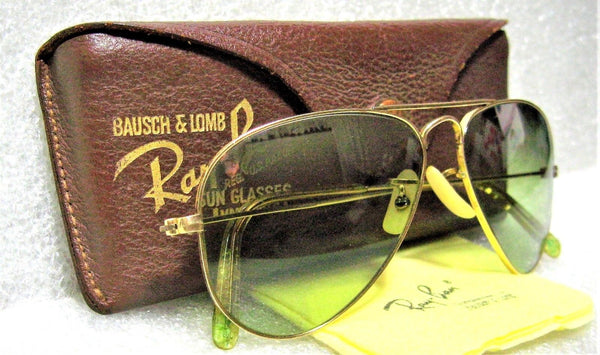 Vintage Ray-Ban USA Rare 1950s B&L 52mm TGM RB-2 Aviator 12kGF Sunglasses & Case - Vintage Sunglasses 