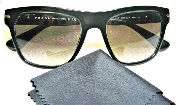 Prada Mint Top Gradient SPR O3R 55[]18 Polished Ebony Sunglasses & Ray-Ban Case
