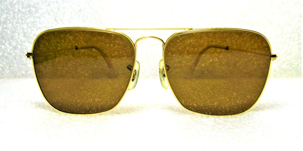 Ray-Ban USA Vintage 70s B&L Aviator Caravan Pilot 58 B-15 Brown *Mint Sunglasses - Vintage Sunglasses 