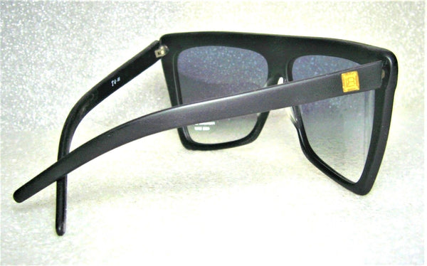 Laura Biagiotti "Gruau" Vintage 80s *NOS BlueTop Gradient Matte Black Sunglasses - Vintage Sunglasses 