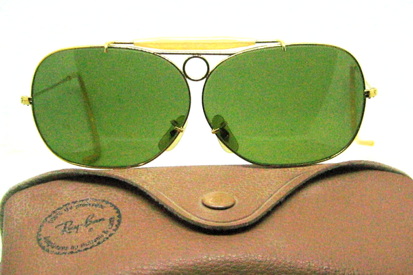 Ray-Ban USA 60s NOS Vintage B&L Wide Aviator "Decot" RB-3 Shooter Sunglasses
