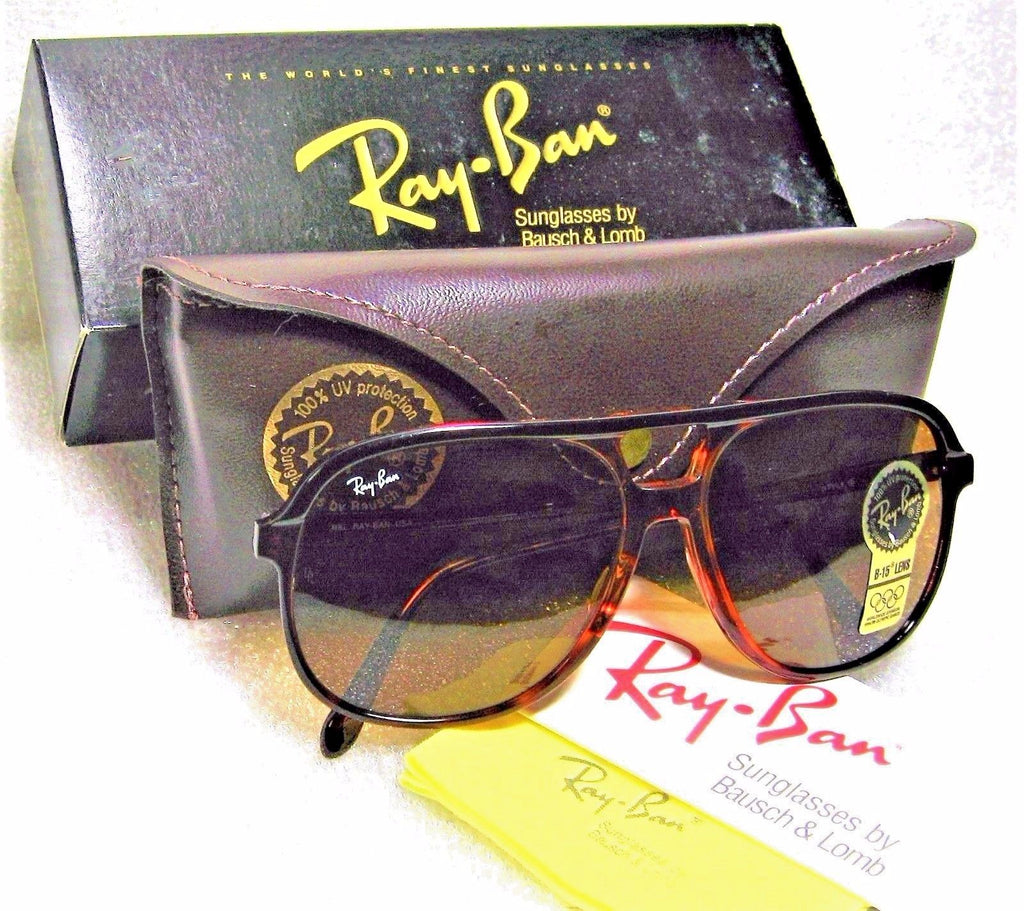 Ray-Ban USA *NOS Vintage B&L TraditionalS-B Ebony/Tortoise L1672 *NEW Sunglasses - Vintage Sunglasses 