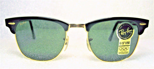 Ray-Ban USA *NOS Vintage B&L Clubmaster II W1116 Polished Ebony *NEW Sunglasses - Vintage Sunglasses 