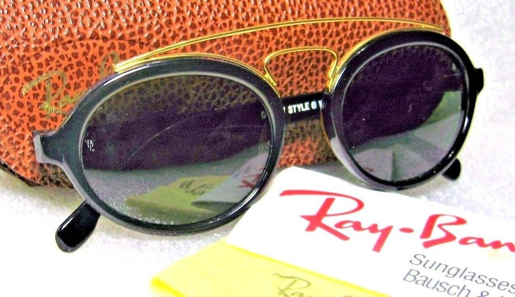 Ray-Ban USA Vintage NOS B&L Gatsby Style 6 Ebony-Gold W0940 New Sunglasses  &Case