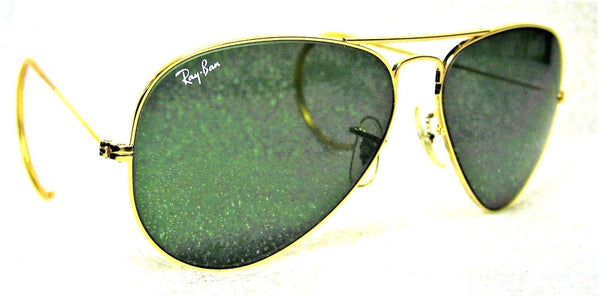 Ray-Ban USA NOS Vintage B&L Aviator G15 Arista 24kGP 58mm EarWrap New Sunglasses - Vintage Sunglasses 