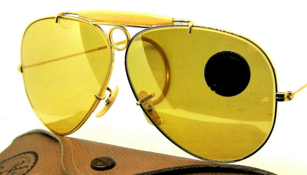 Ray-Ban USA Vintage NOS B&L Aviator Shooter FullMirror Ambermatic New Sunglasses