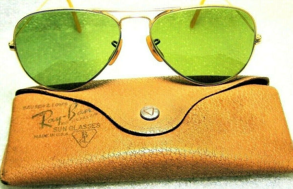 Ray-Ban USA Vintage 1940s B&L 12k GF Aviator 58mm RB-3 Very Rare WWII Sunglasses - Vintage Sunglasses 