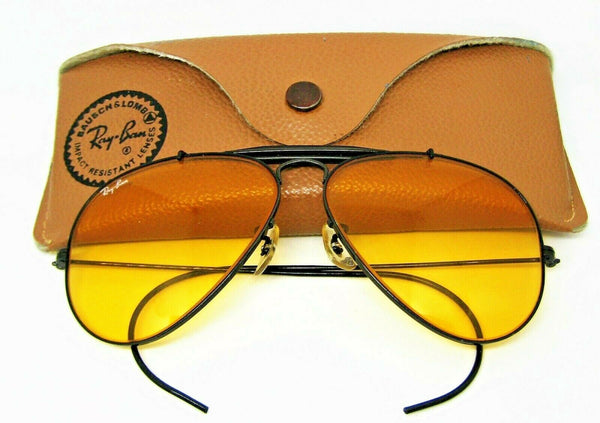 Ray-Ban USA Vintage 1980s B&L Aviator Ambermatic Outdoorsman BkChrome Sunglasses