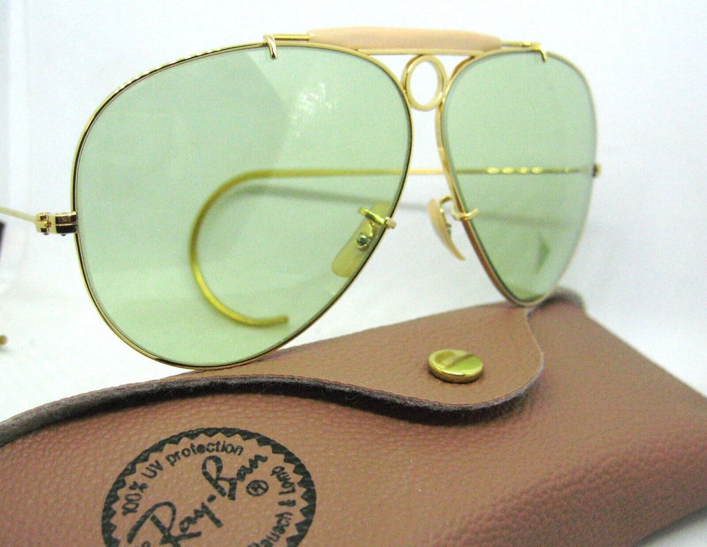 Ray-Ban USA Vintage 70s B&L NOS Aviator Green Changeable Shooter New Sunglasses
