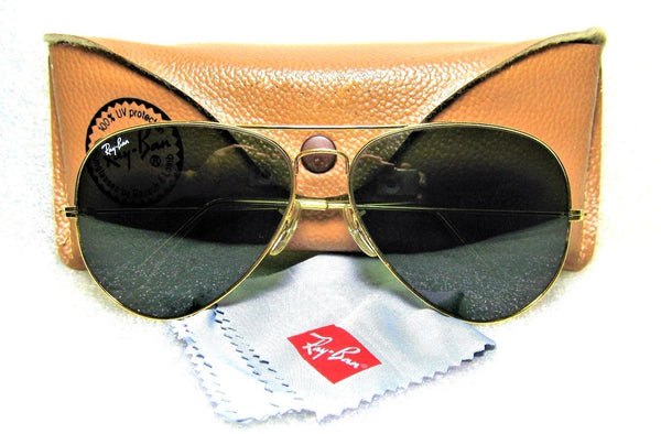 Vintage Ray-Ban USA 80s NOS B&L Aviator G-15 Arista 24k GP 62{}14 New Sunglasses - Vintage Sunglasses 