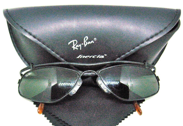 Ray-Ban USA Vintage B&L Inertia W2456 Sleek Black Chrome Wrap Rare Sunglasses