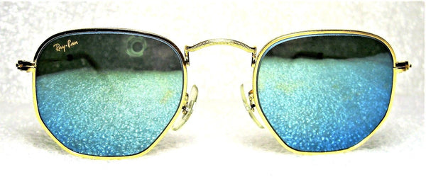 Ray-Ban USA *NOS Vintage B&L Classic Metals W1864 Hex BlueMirror *NEW Sunglasses - Vintage Sunglasses 