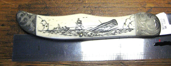 Case XX USA 1 Dot 1979 NOS W165 SS SAB Scrimshawd Bone Moby Dick Nantucket Ride