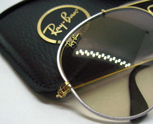 Ray-Ban USA Vintage NOS B&L Aviator Precious Metals Platinum White Sunglasses